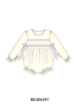 Cream smocked bow bubble