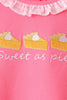 Pink sweet as pie embroidery ruffle pants set