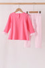 Pink sweet as pie embroidery ruffle pants set