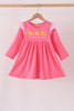 Pink sweet as pie embroidery ruffle dress