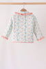 Blue hydrangea ruffle jacket