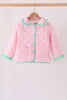 Pink hydrangea gingham ruffle jacket