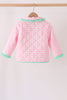 Pink hydrangea gingham ruffle jacket