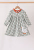 Grey goose applique ruffle dress