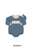 Teal cotton embroidery gingham bubble