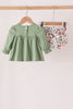 Sage Reindeer Applique Ruffle Bloomer Set