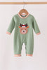 Sage Reindeer Applique Romper