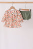 Green floral ruffle bloomer set