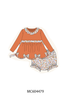 Orange floral ruffle bloomer set
