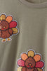 Green turkey sequin mom&me top