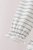 Red gingerbread house applique stripe ruffle pants set