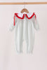 Sage santa applique stripe romper