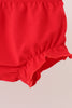 Sage santa applique stripe bloomer set