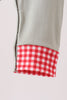 Sage santa applique gingham romper