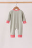 Sage santa applique gingham romper