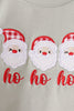 Sage santa applique gingham pants set