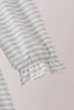 Sage santa applique gingham ruffle stripe dress