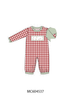 Red goose embroidery gingham romper