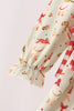 Goose embroidery ruffle gingham dress