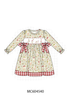 Goose embroidery ruffle gingham dress