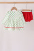 Green grinch embroidery dot bloomer set