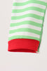 Green grinch embroidery stripe romper