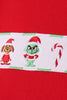 Red grinch embroidery stripe pants set