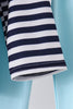 Blue train embroidery stripe pants set