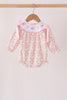 Pink santa bow embroidery bubble
