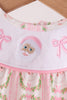 Pink santa bow embroidery bubble