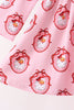 Pink santa claus bamboo pants set