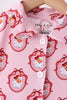 Pink santa claus bamboo ruffle pajama set