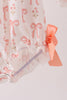 Pink bow embroidery ruffle bubble