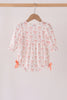 Pink bow embroidery ruffle bubble
