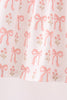 Pink bow embroidery ruffle pants set
