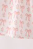 Pink bow embroidery ruffle dress