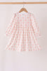 Pink bow embroidery ruffle dress