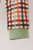 Sage deer embroidery plaid pants set