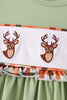 Sage deer embroidery dress