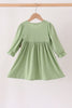 Sage deer embroidery dress