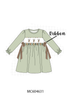 Sage deer embroidery dress