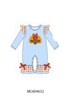 Blue Turkey Applique Ruffle Romper