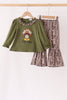 Forest camouflage turkey applique ruffle pants set
