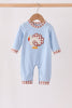 Blue turkey applique romper