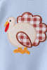 Blue turkey applique romper