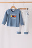 Teal turkey french knot pants set