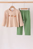 Green pumpkin turkey pants set