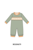 Green goose pumpkin embroidery romper