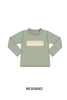 Green goose pumpkin embroidery top