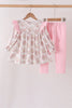 Pink horse ruffle pants set